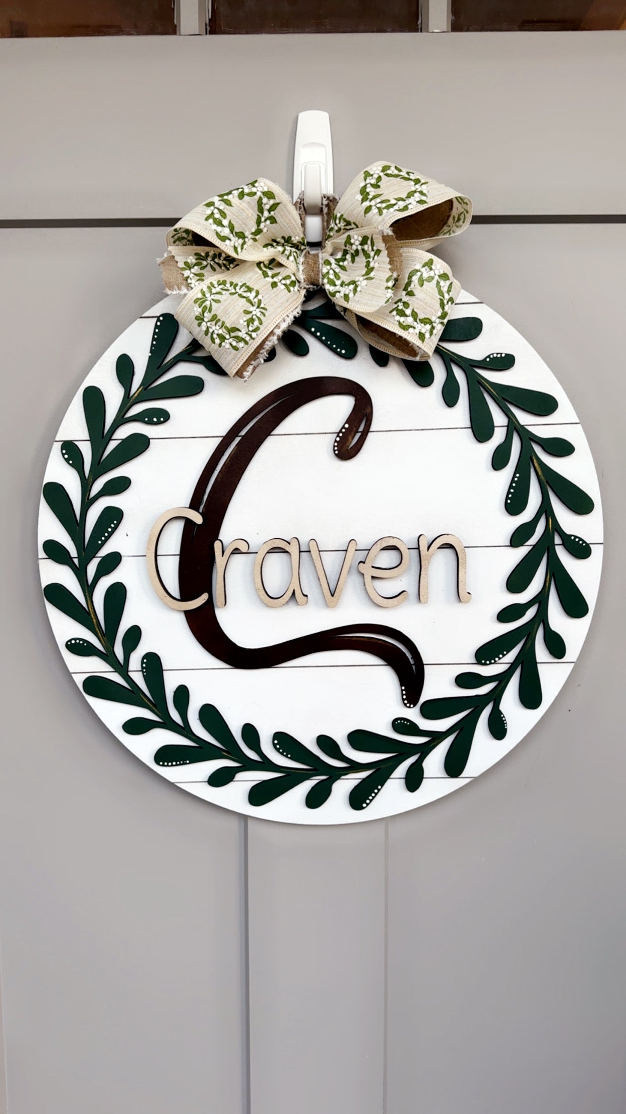 18” Spring Door Sign - Full Name