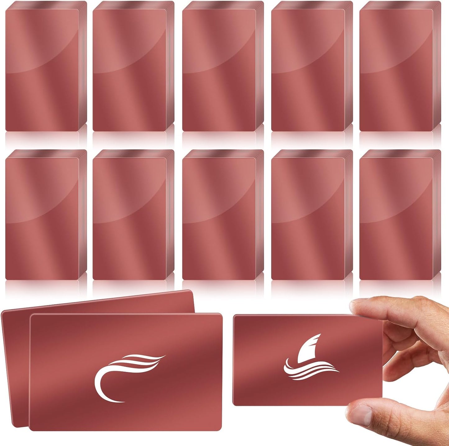 50 Pcs Aluminum Laser Engraved Business Cards