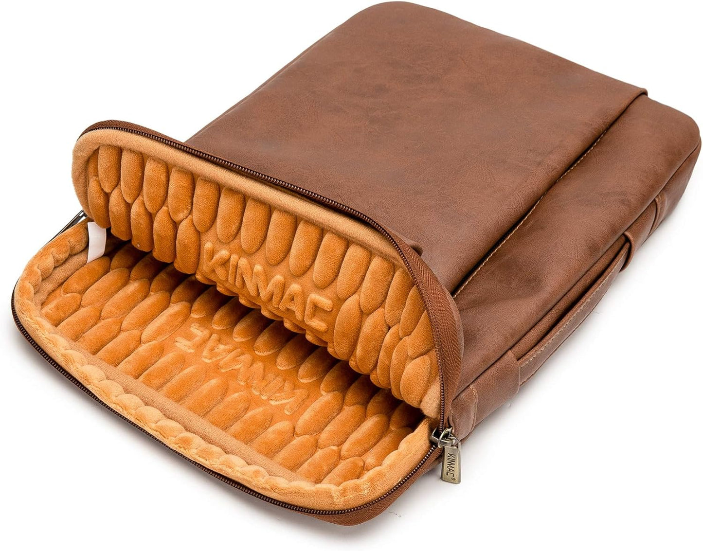 360° Protective Laptop Sleeve Case with Handle – Coffee PU