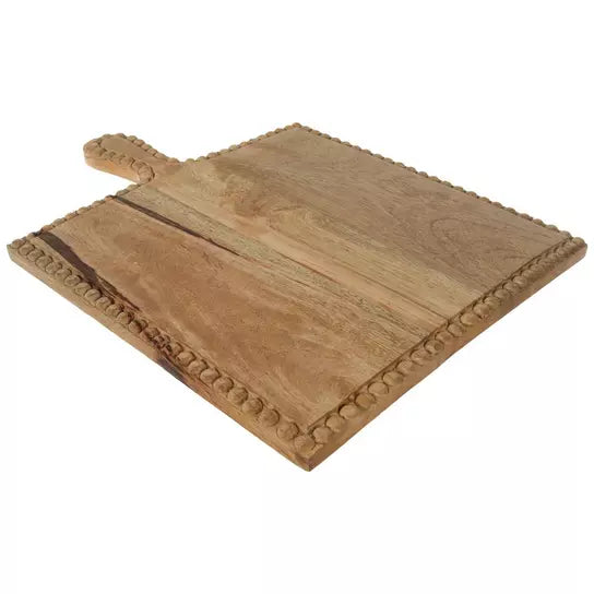 Square Beaded Serving Board with Handle
