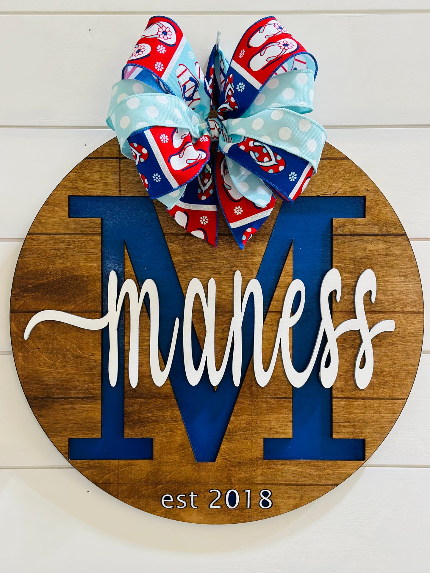 Farmhouse Shiplap Letter/Last Name Door Sign