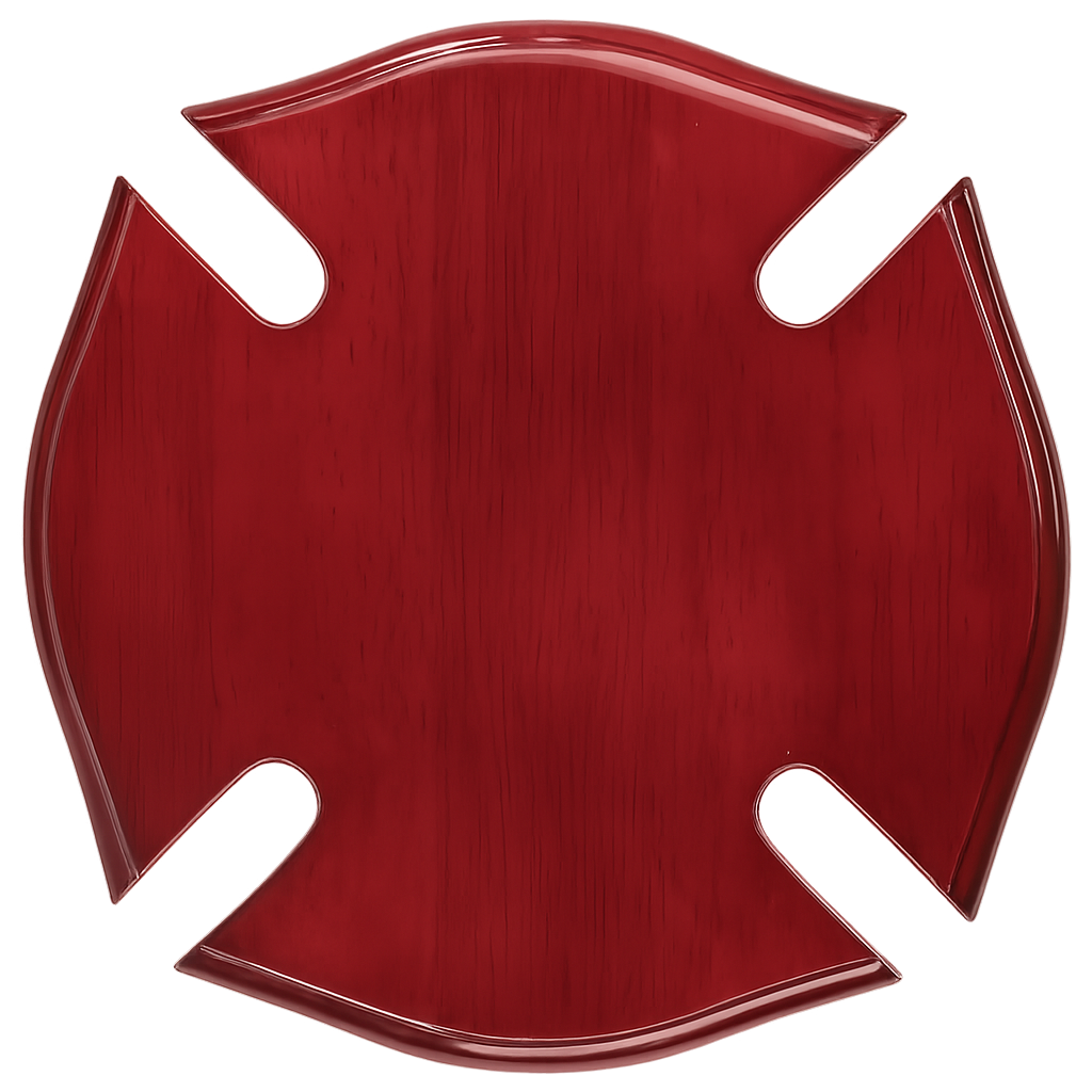 Rosewood Piano Finish Maltese Cross Plaque