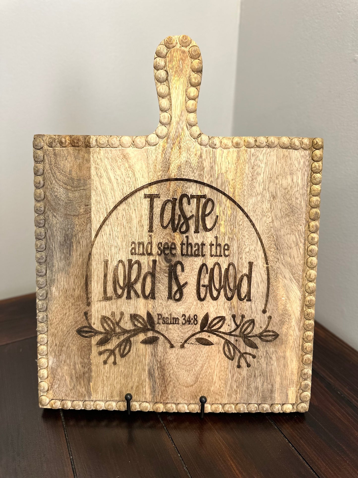 Square Beaded Serving Board with Handle
