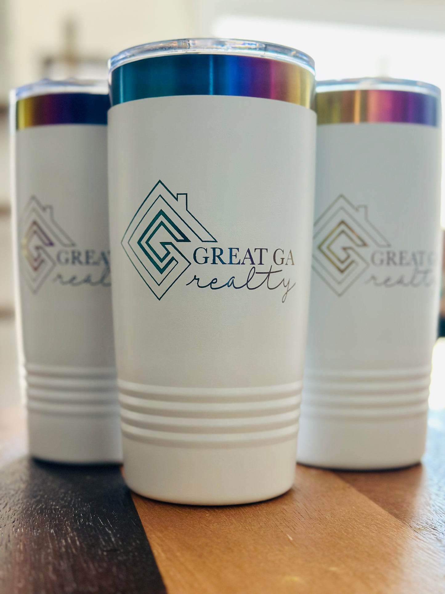 20oz White/Prism ION-Plated Polar Camel Tumbler w/ Slider Lid