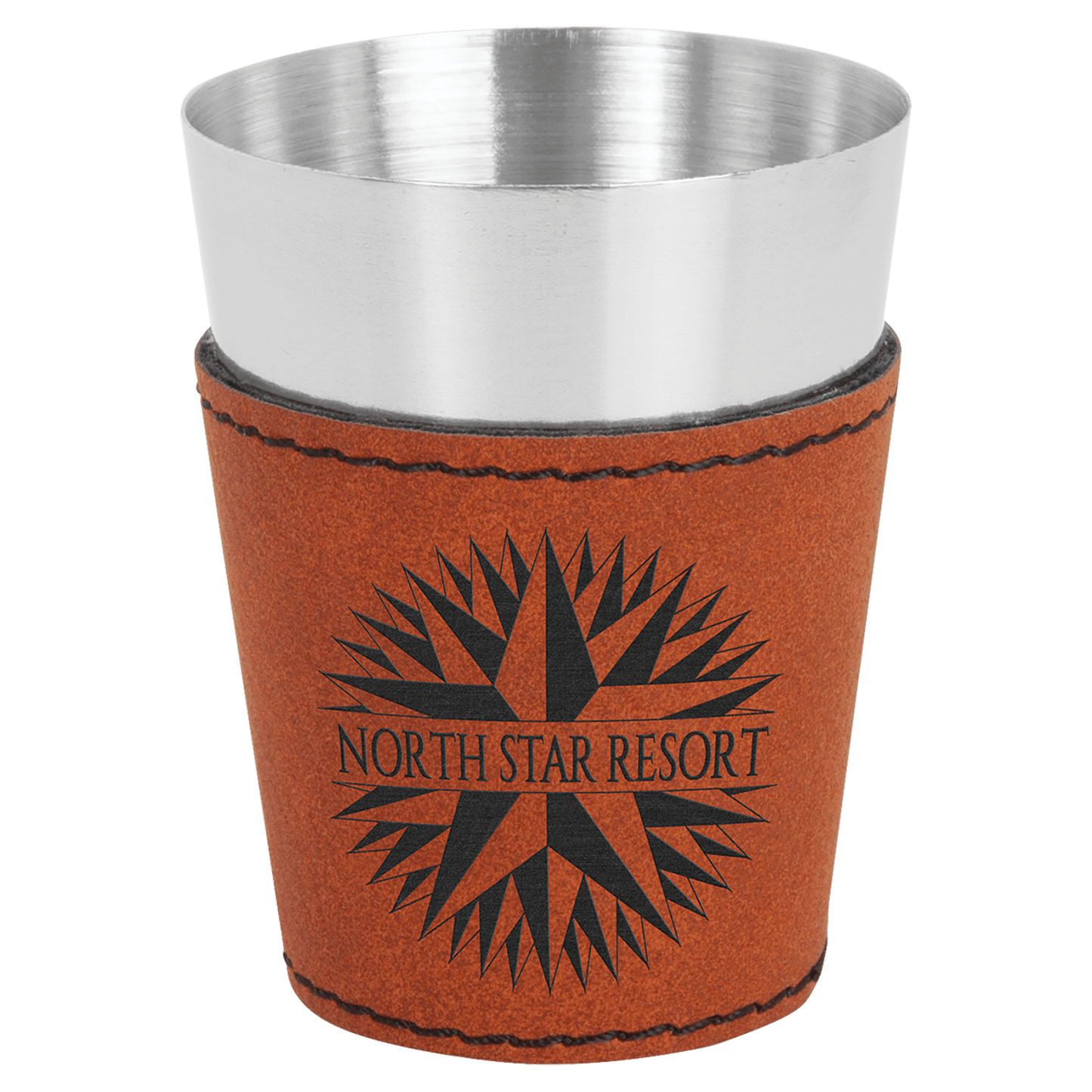 2oz Stainless Steel Shot Glass with Leatherette