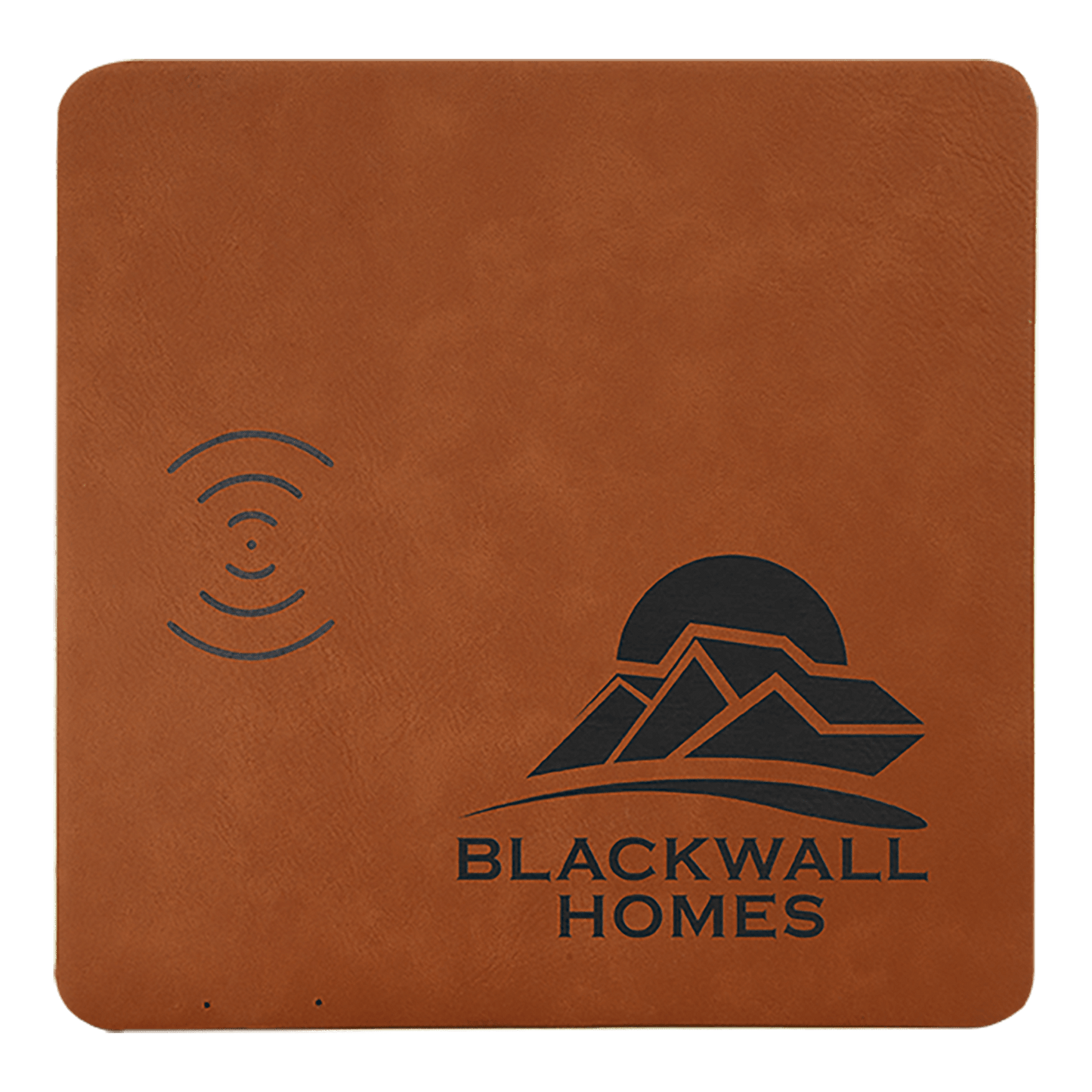 8" x 8" Rawhide Laserable Leatherette Phone Charging Mat