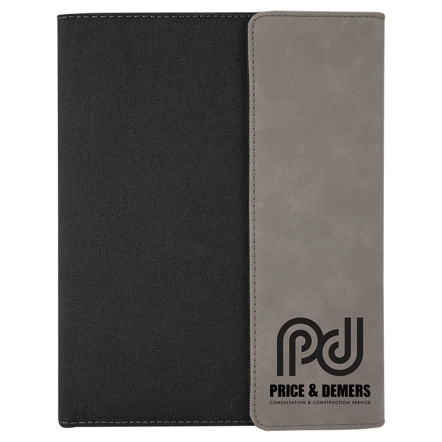7" x 9" Personalizable Leatherette / Canvas Portfolio with Notepad