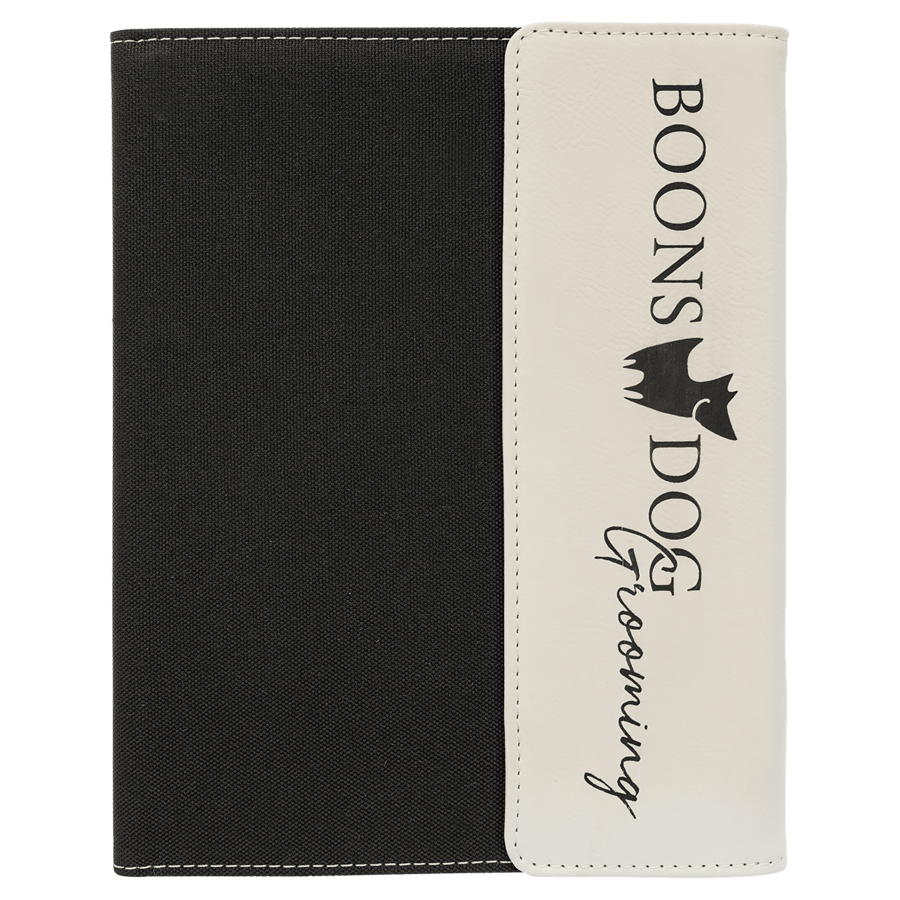 7" x 9" Personalizable Leatherette / Canvas Portfolio with Notepad