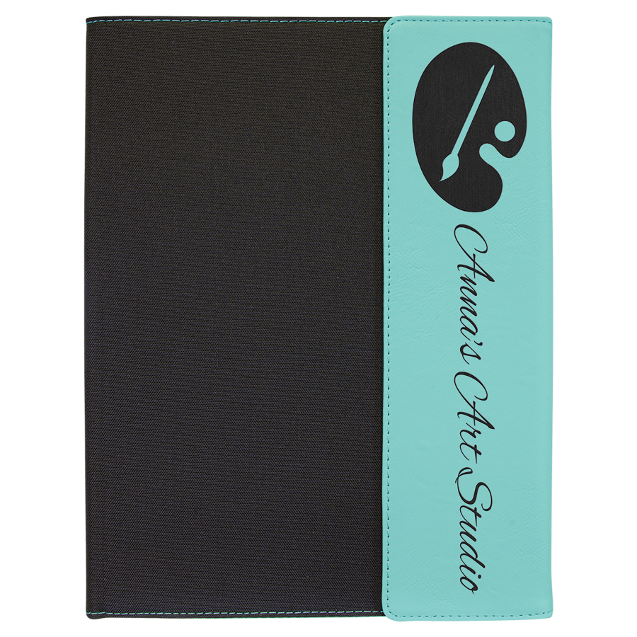 9 1/2" x 12" Personalizable Leatherette / Canvas Portfolio with Notepad