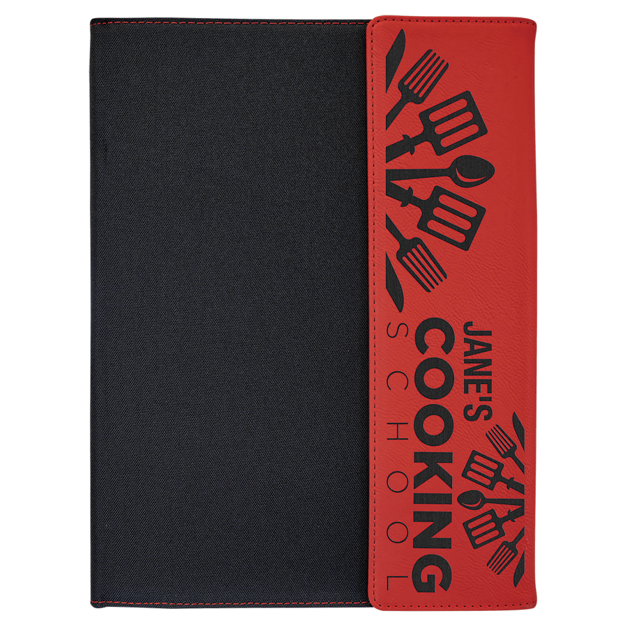 9 1/2" x 12" Personalizable Leatherette / Canvas Portfolio with Notepad