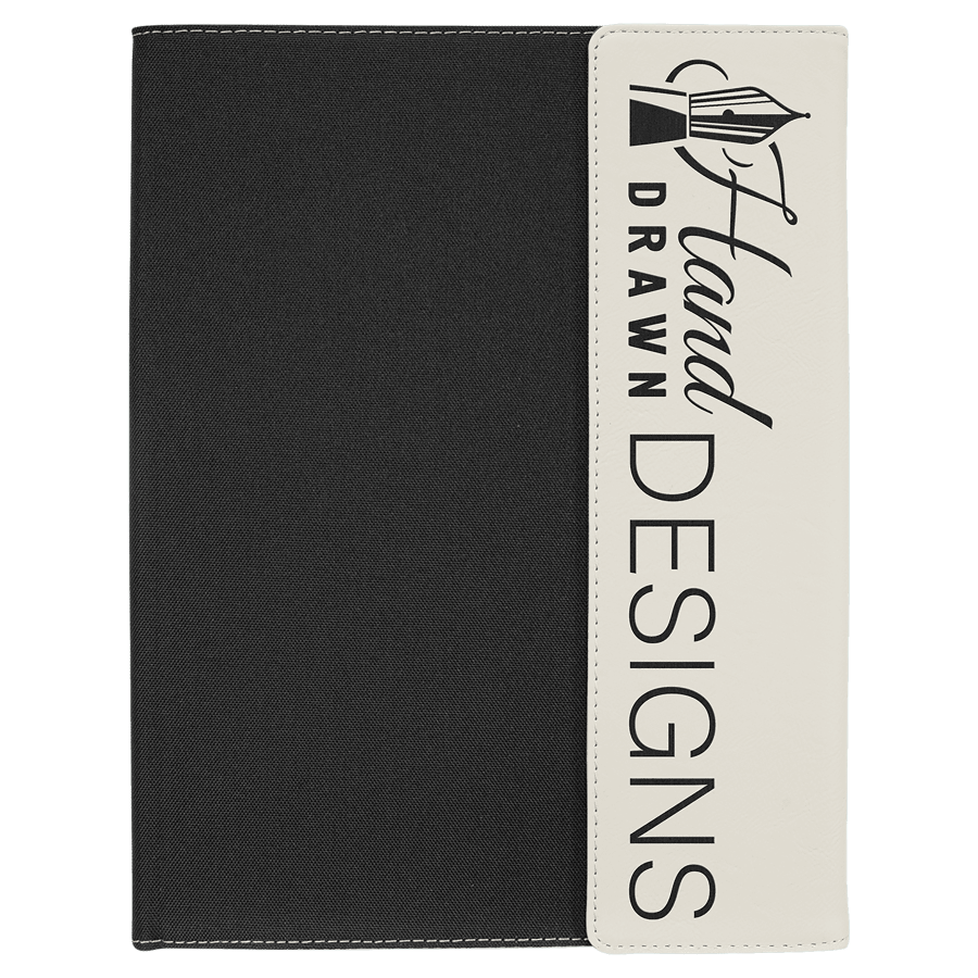9 1/2" x 12" Personalizable Leatherette / Canvas Portfolio with Notepad