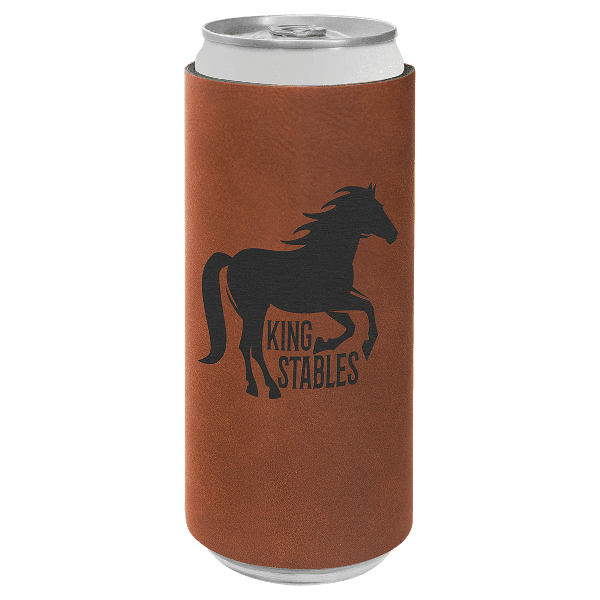 Slim Premium Leatherette Beverage Holder / Skinny Can Cooler