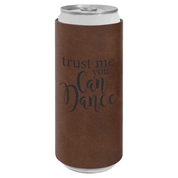 Slim Premium Leatherette Beverage Holder / Skinny Can Cooler