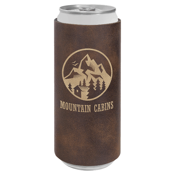 Slim Premium Leatherette Beverage Holder / Skinny Can Cooler