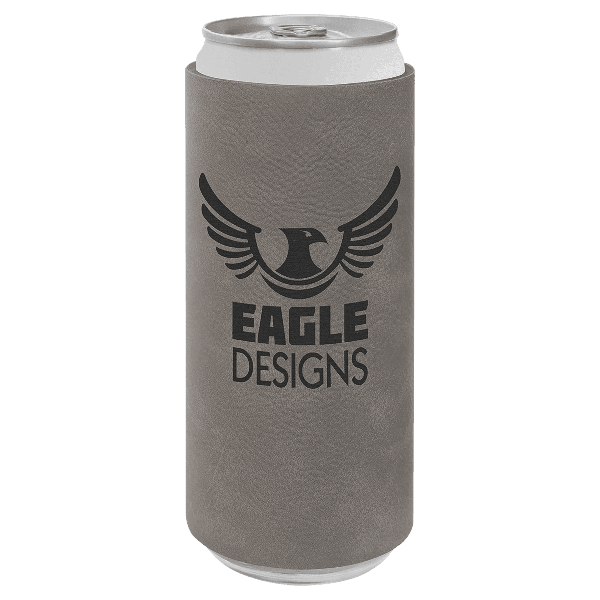Slim Premium Leatherette Beverage Holder / Skinny Can Cooler