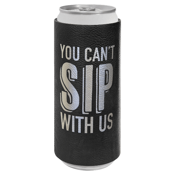 Slim Premium Leatherette Beverage Holder / Skinny Can Cooler