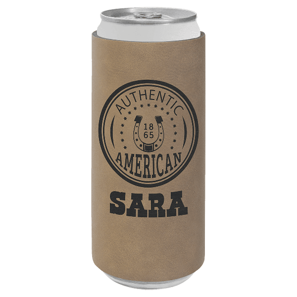 Slim Premium Leatherette Beverage Holder / Skinny Can Cooler