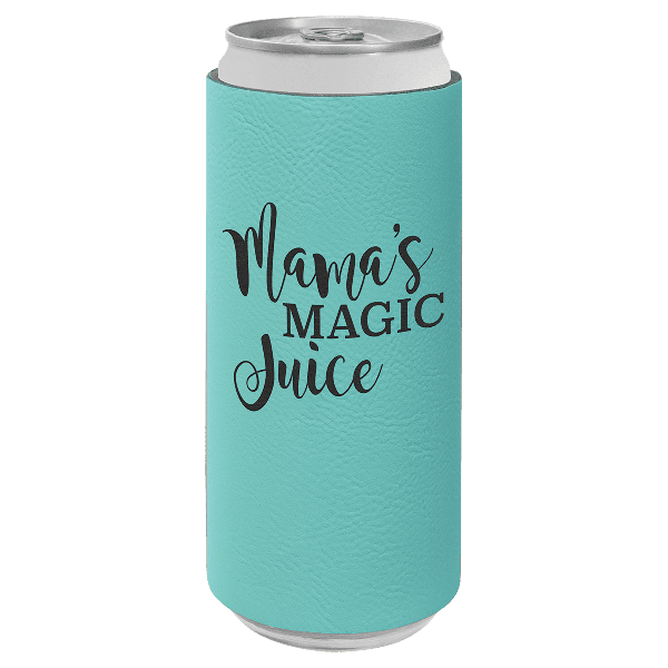 Slim Premium Leatherette Beverage Holder / Skinny Can Cooler