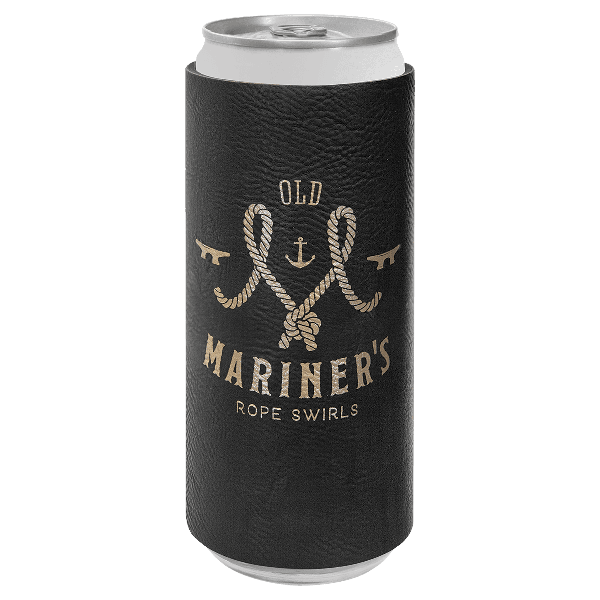 Slim Premium Leatherette Beverage Holder / Skinny Can Cooler