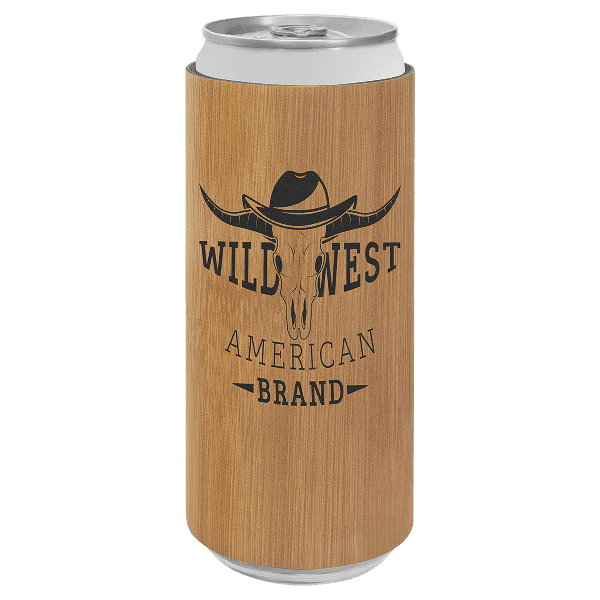 Slim Premium Leatherette Beverage Holder / Skinny Can Cooler