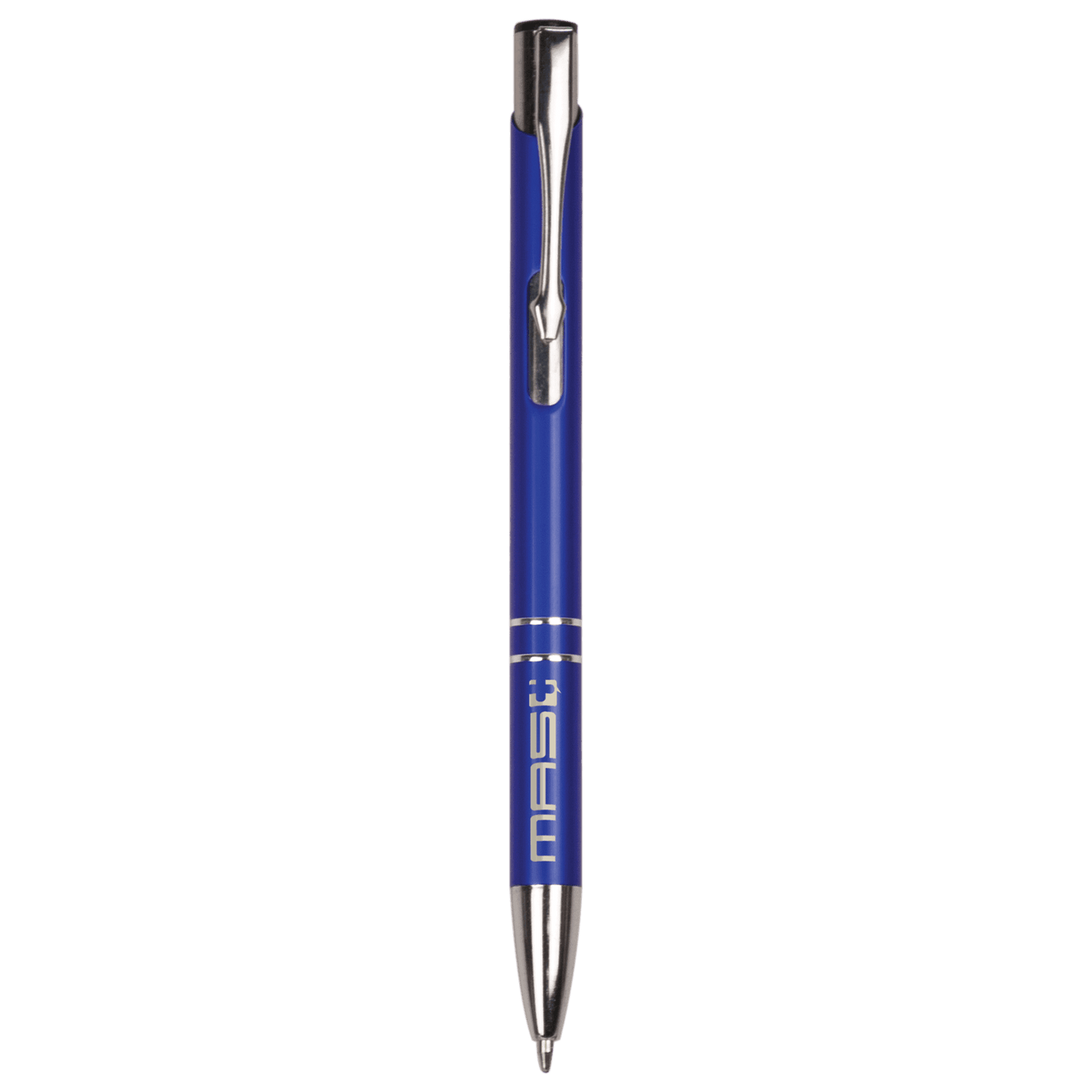 Personalized Anodized Aluminum Black Ink Pen with Silver trim