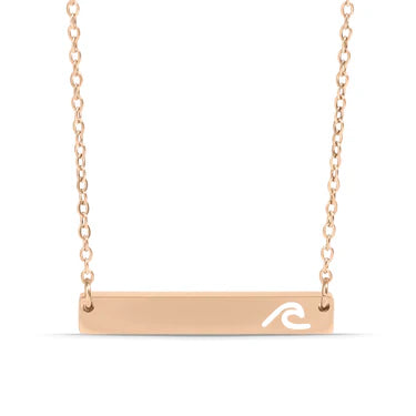 Cutout Wave Bar Necklace