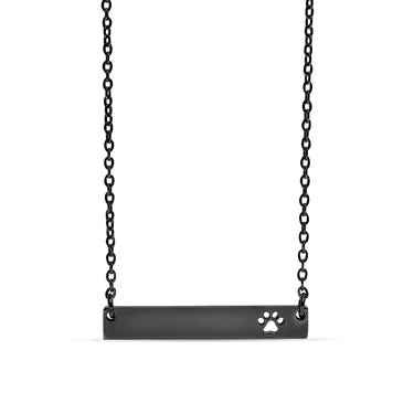 Paw Print Cutout Bar Necklace