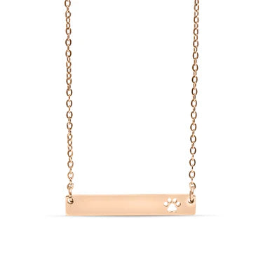 Paw Print Cutout Bar Necklace
