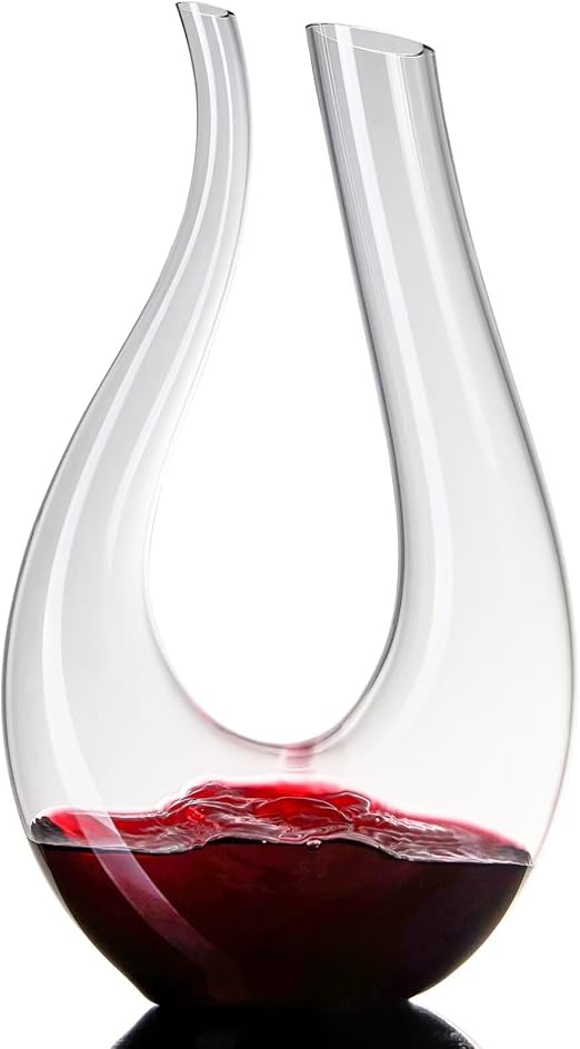 Elegant Glass Wine Decanter – Hand-Blown, Lead-Free Crystal Carafe for Red & White Wine, Aerates & Enhances Flavor