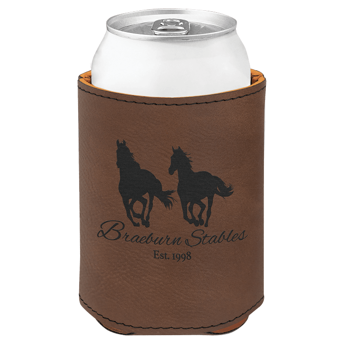 3 3/4" Premium Leatherette Beverage Holder / Standard Can Cooler