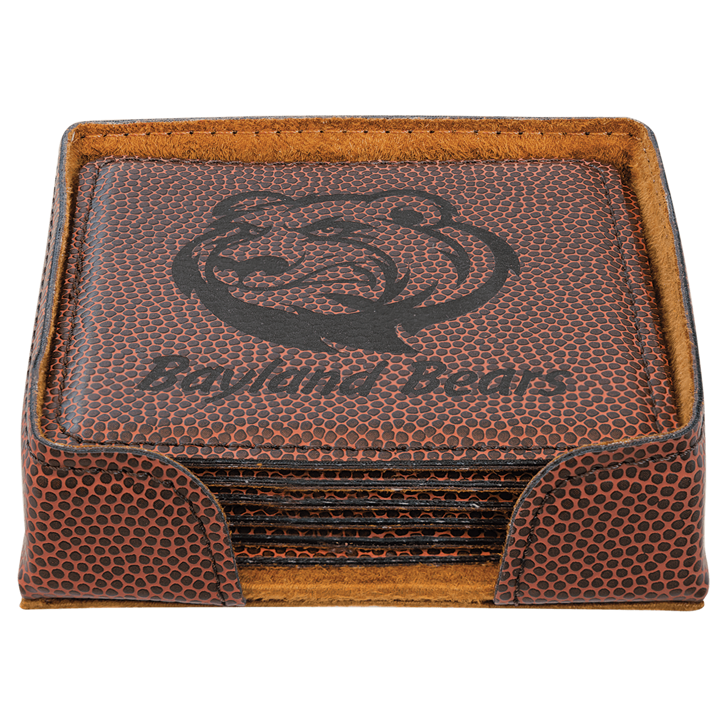 4" x 4" Laserable Leatherette 6-Coaster Set