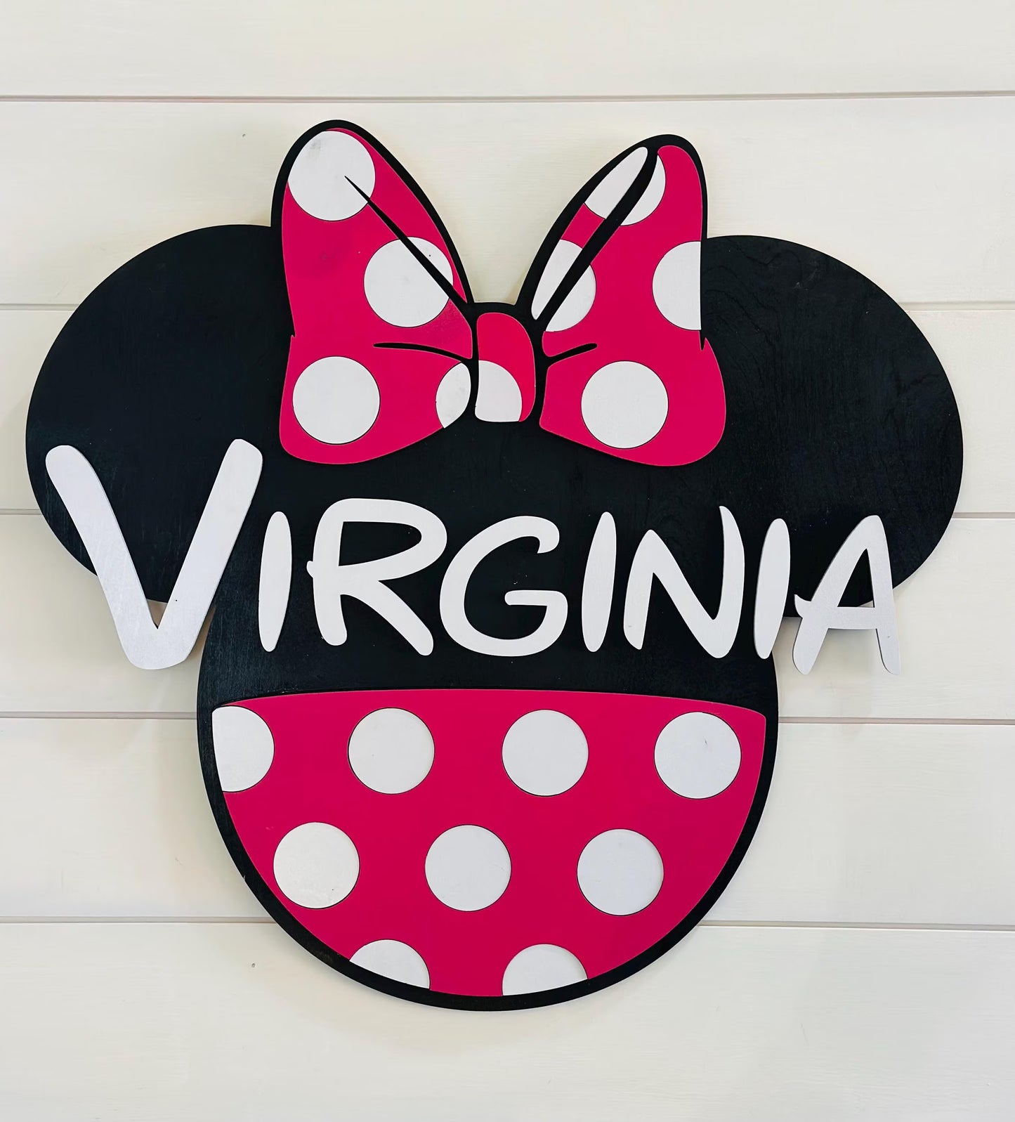 The Mouse Ears Wall Sign - Custom Name Sign for Disney Theme - Minnie Mouse