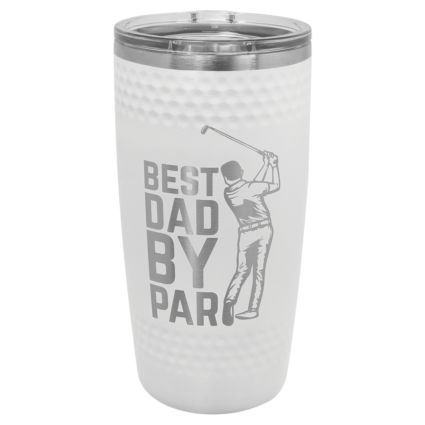 20 oz. White Golf Tumbler with Dimples and Slider Lid