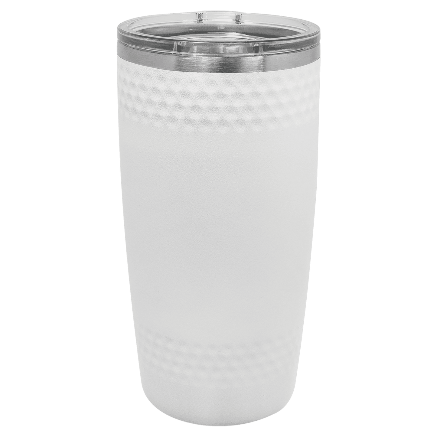 20 oz. White Golf Tumbler with Dimples and Slider Lid