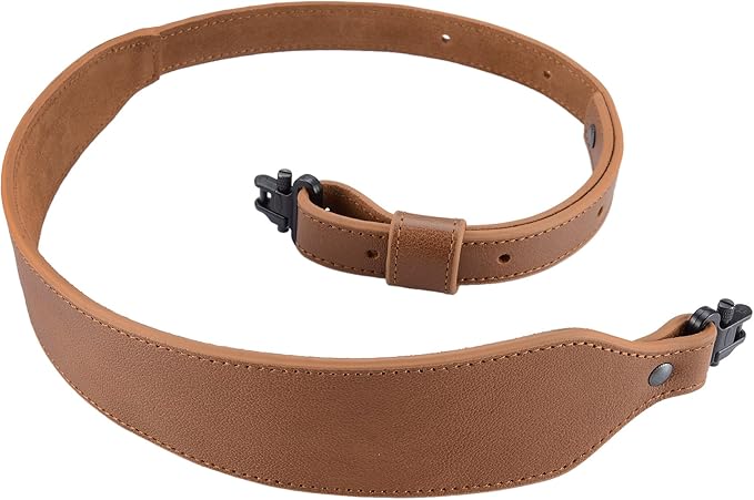 Father's Day Buffalo Hide Leather Rifle Sling with Swivels – Durable Gun Strap Gift