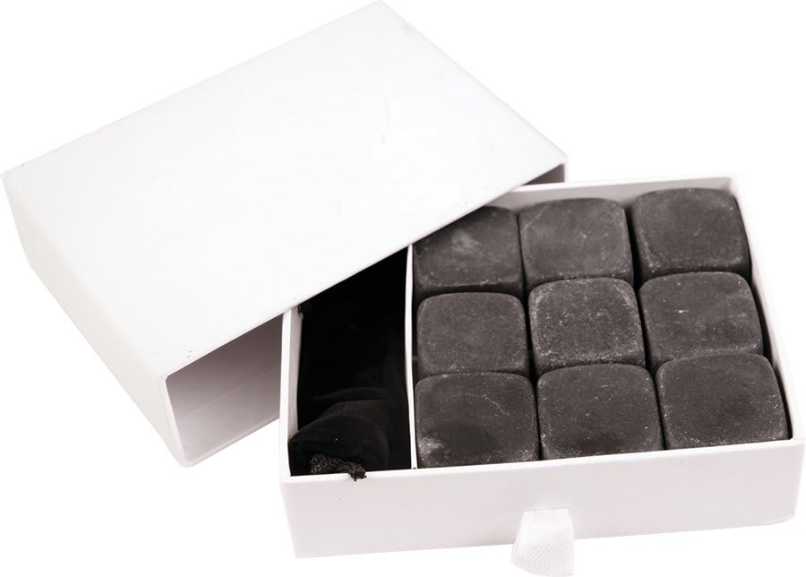 Personalized 9-Piece Whiskey Stone Set with Velvet Pouch
