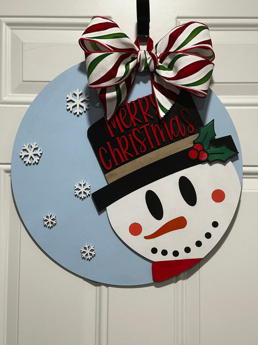 Snowman - Merry Christmas Holiday Sign