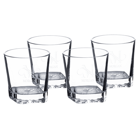 11 oz. Square Rocks Glasses in Black Gift Box