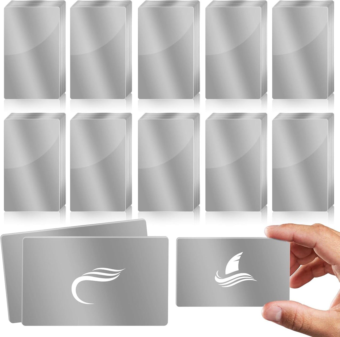 50 Pcs Aluminum Laser Engraved Business Cards