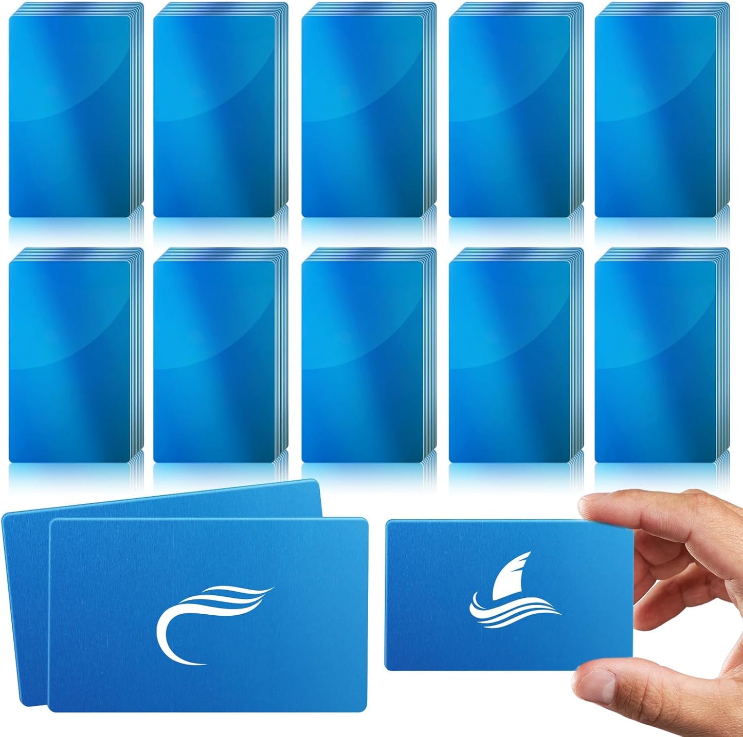 50 Pcs Aluminum Laser Engraved Business Cards