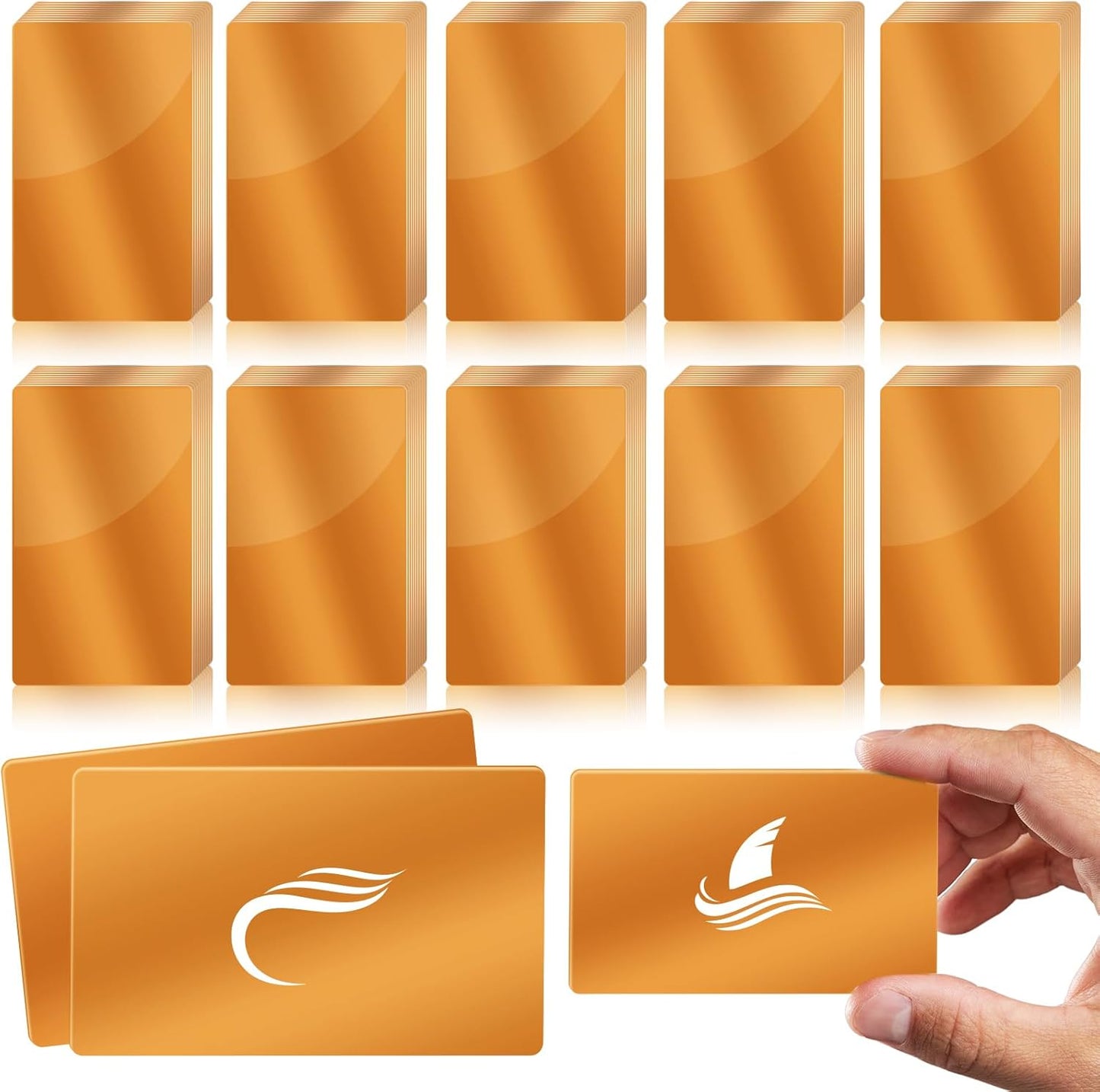 50 Pcs Aluminum Laser Engraved Business Cards