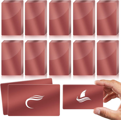 50 Pcs Aluminum Laser Engraved Business Cards