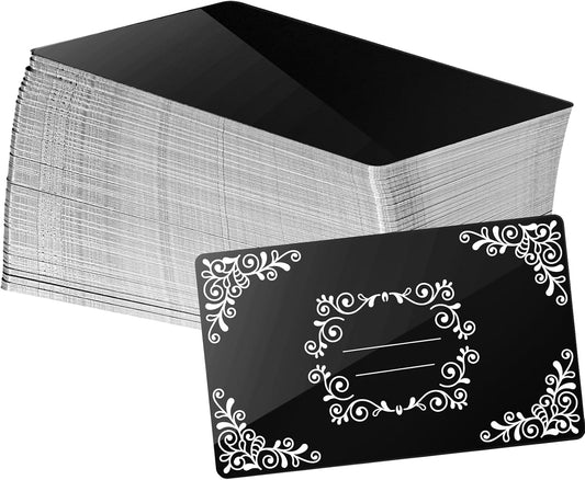 50 Pcs Aluminum Laser Engraved Business Cards