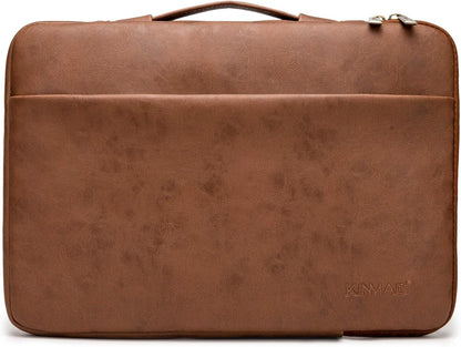 360° Protective Laptop Sleeve Case with Handle – Coffee PU
