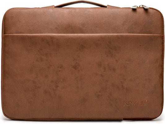360° Protective Laptop Sleeve Case with Handle – Coffee PU