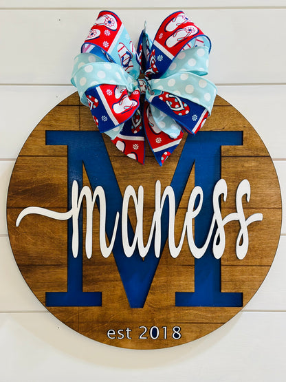 Farmhouse Shiplap Letter/Last Name Door Sign
