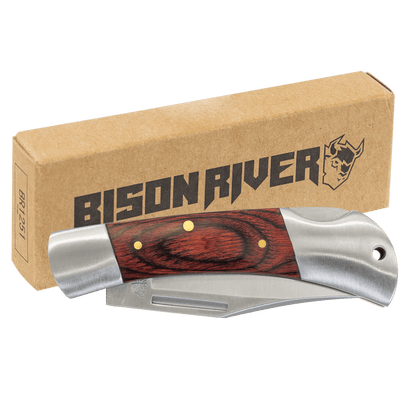 Father's Day Bison River 3 1/2" Wood Folding Knife