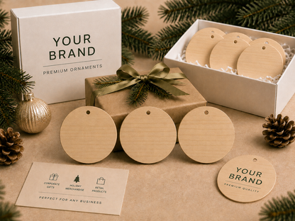 Personalized Alder Business Logo Ornament | Unique Christmas Decor | Custom Company Holiday Gift