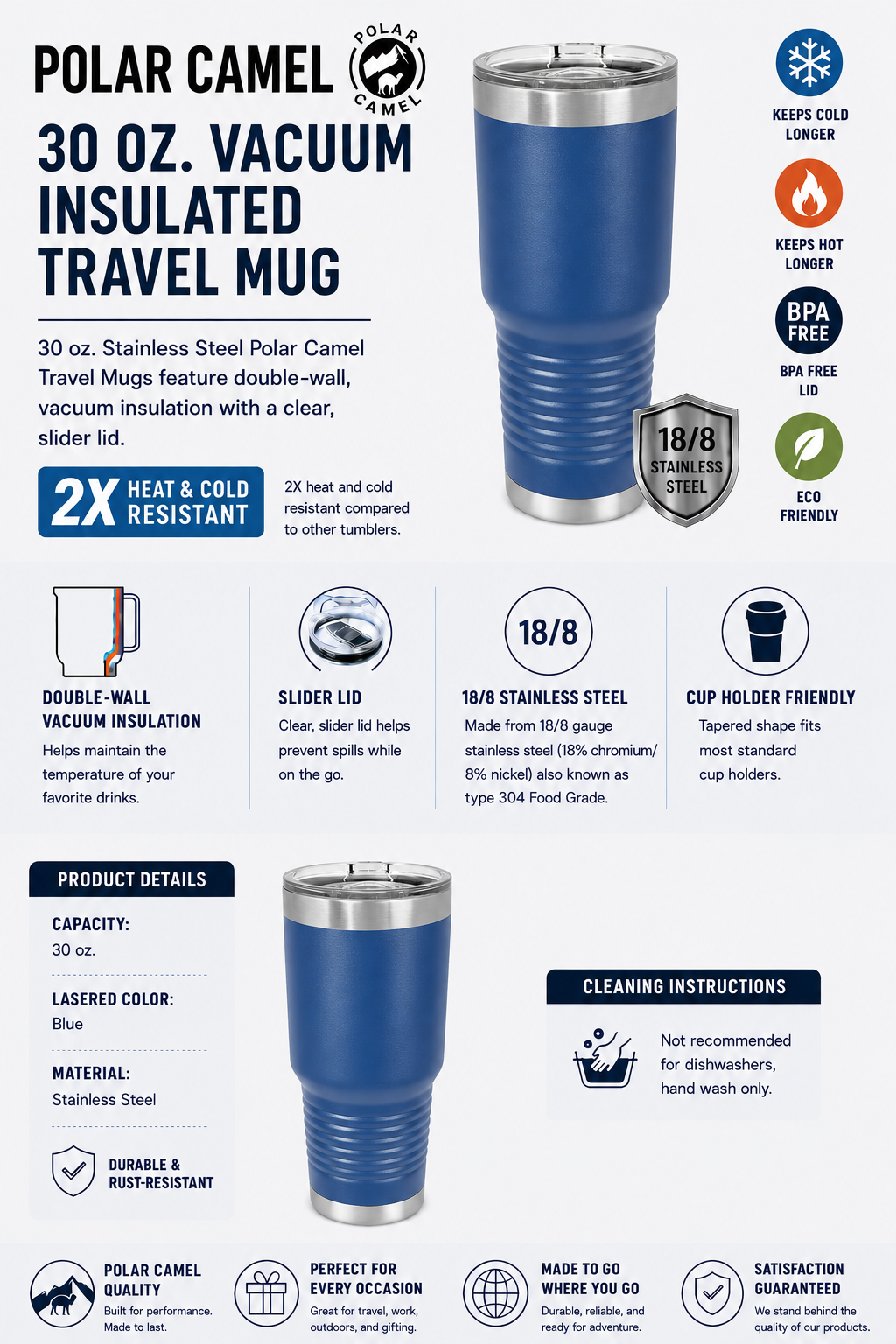 Corporate Logo Insulated 30oz Polar Camel Ringneck Tumbler