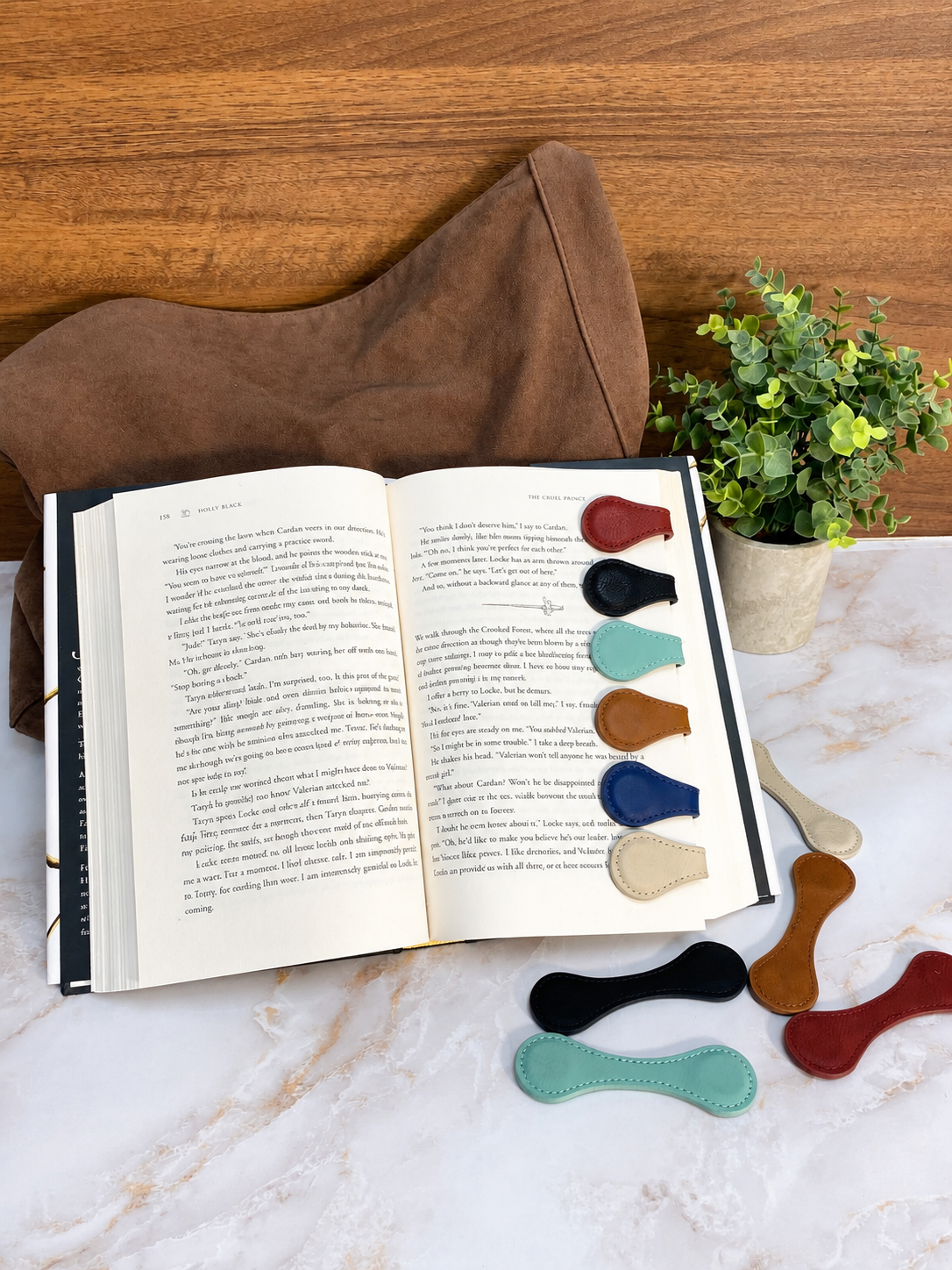 Leatherette Magnetic Bookmarks